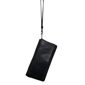 Tumi Black Leather Wristlet Wallet